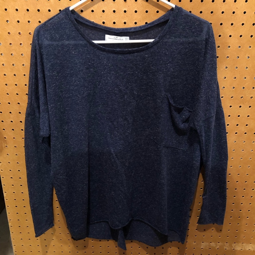 Abercrombie & Fitch Blue Speckled Long Sleeve Top